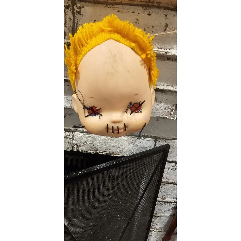 Handmade Creepy Doll Head Halloween Garland Horror Decor Haunted House Prop